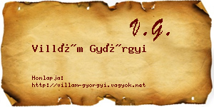 Villám Györgyi névjegykártya